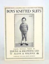 c1930s Boys Knitted Suits Patrons & Baldwins Help to Knitters No 173 Wool Suits picture