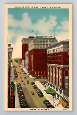 Omaha NE-Nebraska, Douglas Street, Advertising, Antique, Vintage Postcard picture