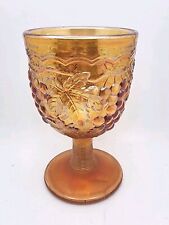 Vintage Dugan Marigold Carnival Cordial Wine Glass with Grape Design picture