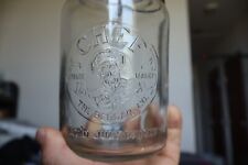 JULY 14 1908 CHEF TRADEMARK THE BERDAN C0 Clear Qt Fruit Jar Glass Lid W/BailNW picture