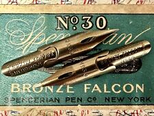Two Vintage Spencerian Bronze Falcon No. 30 Dip Pen Nibs Hand Grind picture