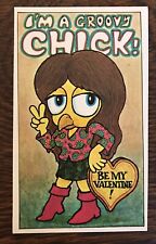 Topps 1970 Valentine Postcard - I’m A Groovy Chick picture