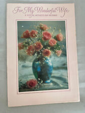 Vintage Mother’s Day to My Wife Used Card ephemera Oversized Card picture