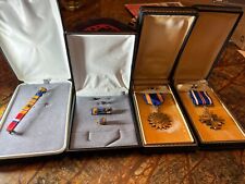 Post WW2 Marine Air + DFC Medals, Cases + Related Pins-Very Collectible (25-19) picture