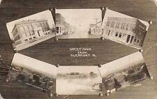 CLERMONT IOWA IA~MAIN ST-BANK-SCHOOL-BIRDS EYE VIEW BEV~1916 REAL PHOTO POSTCARD picture