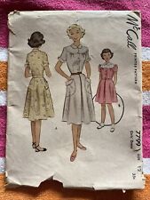 Vintage 1930’s 40’s 50’s Sewing Pattern McCall 7799 Sz 12 Girls Dress picture