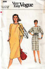 Vogue Pattern 8565 c1980's, Misses Dolman Sleeved Dress , Size 14-16-18; FF picture