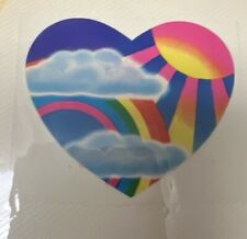 Rare Vintage 80s lisa frank Heart Rainbow Cloud sticker COLLECTABLE  picture