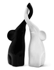 Vaudagio Loving Pair of Elephants in Black and White - Modern Ceramic  picture