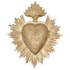 Sacred Heart, Milagro Heart, Gold Heart Box, Catholic Heart, Prayer Box picture
