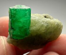 34 Ct. Full Terminated Top Green Swat Emerald Huge Crystal On Matrix @Pak picture