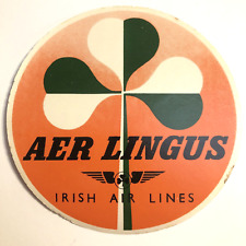 AER LINGUS IRISH AIRLINES NOS Vtg Airline Luggage Label Decal Tag  picture