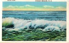 Postcard - Union Beach, New Jersey, Rough Surf, Posted 1937  0347 picture