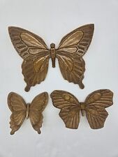 3 Vintage Syroco Butterfly Wall Hanging Figure Mid Century Modern Wood Look picture