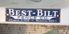 1950s Monrovia Cal. Best-Bilt Fence Co. Porcelain Sign. 3x12 picture