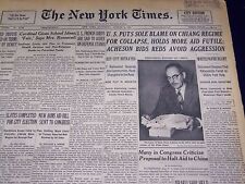 1949 AUGUST 6 NEW YORK TIMES - U. S. BLAMES CHIANG REGIME - NT 3212 picture