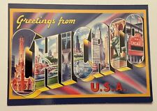 Postcard Greetings from Chicago Illinois IL Vintage Chrome Unposted picture