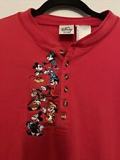 Vintage The Disney Store Mickey Mouse Thru Years T-Shirt L Embroidered Red Rare picture