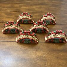 Fitz and Floyd Napkin Rings Night Before Christmas Lot of 6 Merry Christmas VTG picture