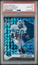 Barry Sanders 2021 Panini Mosaic Reactive Blue Football Card #75 PSA 10 picture