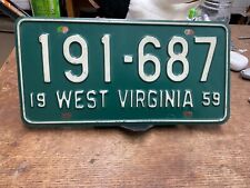 1959 West Virginia License Plate 191 687 “Mountain State” picture