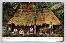 Casa en Tierra Caliente Grass Hut House Family MEXICO JCS 504 Postcard picture