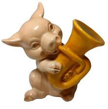 Vintage Goebel Porcelain Pig Playing a Tuba Anthropomorphic 1980s Figurine 33133 picture