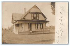 1908 Home Residence View Rocking Chair Porch Hart MI RPPC Photo Postcard picture