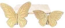 2 HOMCO Gold Butterflies Wall Decor 7040 & 7041 Cottagecore Fairycore 1971 Vtg picture