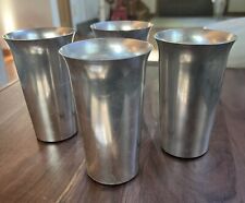 4 WEST BEND ALUMINUM CO Solid ALUMINUM Open House 1953  SILVER 5” Tumblers RARE picture
