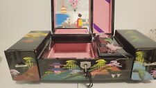 Vintage Japanese Black Lacquer Musical Jewelry Box 14