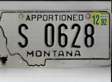 MONTANA 1992 license plate 