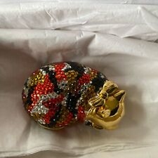 Judith Leiber Sleeping Resting Cat Trinket Pill box crystals Vintage picture