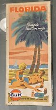 Vintage 1959-1965 GULF - Florida Tourgide Vacation Map - Fair Condition picture