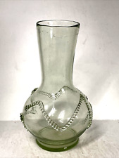 Ancient Roman Etruscan Style w/ Rigaree Green Glass Vase 11