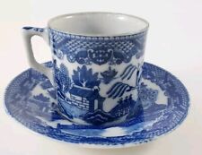 Vtg Antique? Blue Willow Demitasse Cup & Saucer or Child's Tea Set 1 3/4