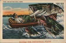 1943 Smithfield,ME They are Biting Well Here Somerset County Maine Postcard picture