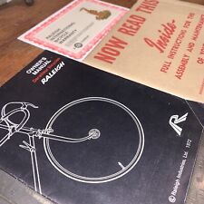 1972 Raleigh Bicycle Derailleur Owners Manual w/ Envelope And Warranty Card Rare picture