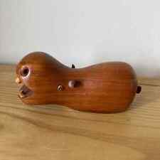 MCM Vintage Teak Wood Hippopotamus Brown Decorative Figurine  picture