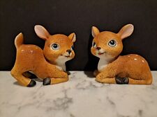 Vintage HOMCO Set Of 2 #1473 Fawns Baby Deer Ceramic Figurines picture
