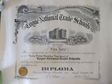 1915 Diploma Chicago Moving Pictures Industry, Coyne Nat'l Trade Schools Rybel picture