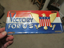 A++ 1941-1945 WW2 WARTIME VICTORY FOR USA MILITARY LICENSE PLATE TOPPER  ZEPHYR picture