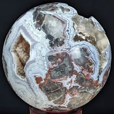 Mexican Crazy Lace Sphere Agate Crystal Druzy Orb Ball Large Huge Big 16 lbs picture