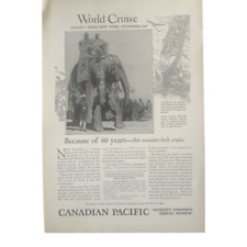 Vintage 1927 Canadian Pacific Word Cruise Ad Advertisement picture