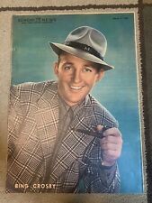 BING CROSBY ICONIC original color portrait SUNDAY NEWS 3/11/45 OLD HOLLYWOOD picture