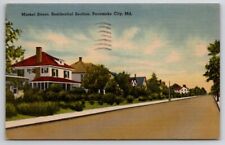 Pocomoke City MD Market Street Residential Section Homes Postcard O26 picture