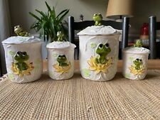 Nearly FLAWLESS Vintage 1979 Sears Roebuck Neil the Frog Canister Set of 4 picture