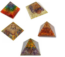 5/10 Pcs 60-70 MM Orgone Crystal Pyramid Set Random Assorted Design Healing Yoga picture