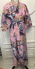 Sakurai Shoji Kimono Robe Long Japan No Size Cotton Pink Purple Floral Orient picture