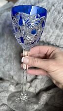 Rare Old Baccarat Ragny Blue Roemer Wine Glass MINT Condition France picture